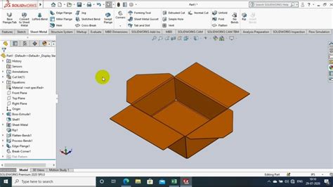 shipping cardboard box design sheet metal|solidworks sheet metal packaging.